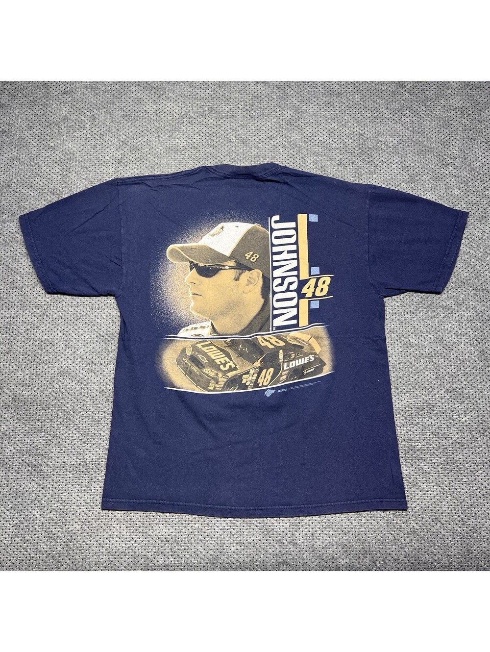Vintage 1990S Jimmy Johnson Nascar Lowe’s Racing T-Shirt Large Rare Men’s Navy